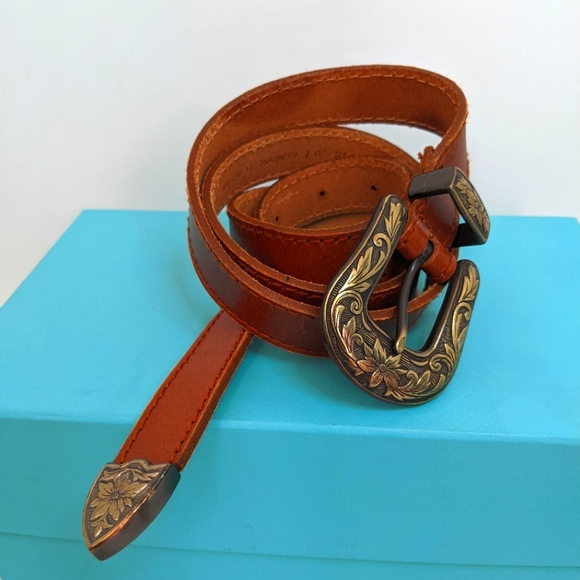 Vintage Liz Claiborne Leather Belt Size 2 (18-20) - Picture 3 of 11